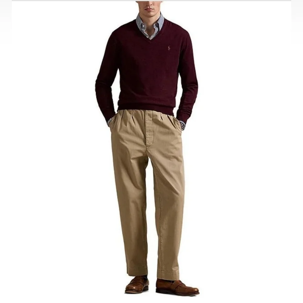 NWOT‎ POLO Ralph Lauren Aged wine heather V-Neck Sweater. Size XXL
